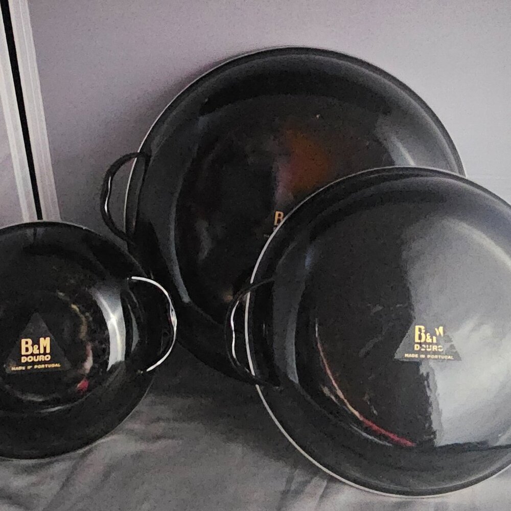B&M Douro - 3 Enamel Pans - Colorful Mid Century Blue Yellow Red - Vintage - Picture 4 of 4